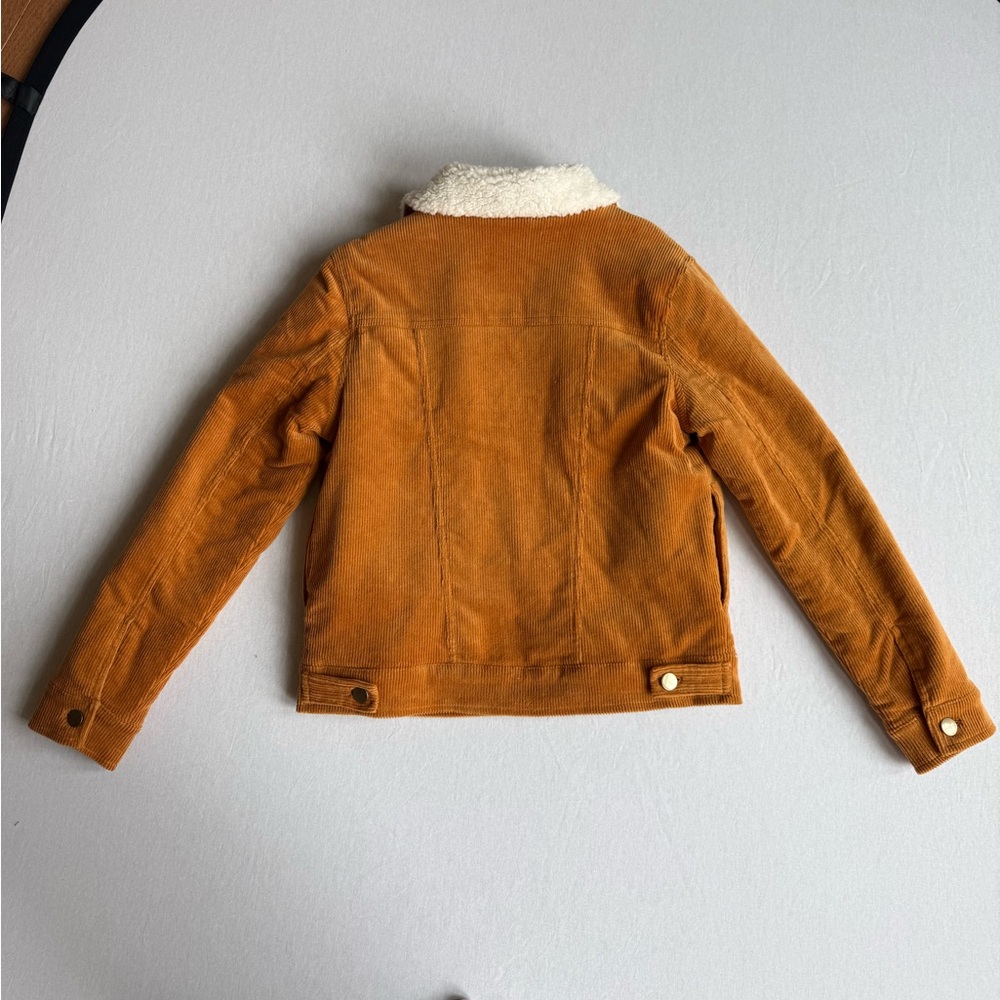 Forever 21 Orange Corduroy Sherpa Jacket View 4
